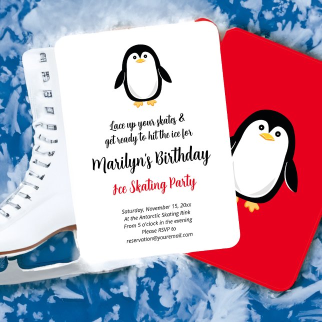 Invitación Pequeña fiesta de cumpleaños de pingüino (Subido por el creador)