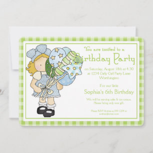 Invitación Pequeña fiesta de cumpleaños invita a Chica de paí