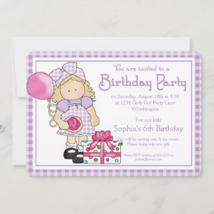 Invitación Pequeña fiesta de cumpleaños invita a Chica de paí