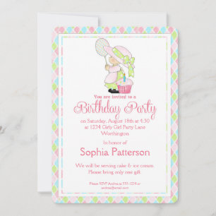 Invitación Pequeña fiesta de cumpleaños invita a Chica de paí