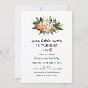 Invitación Pequeña Fiesta de cumpleaños número 2 cumple dos a
