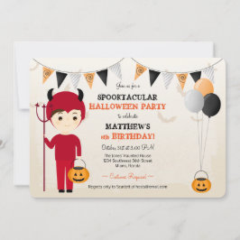 Invitación Pequeña fiesta de Halloween del diablo