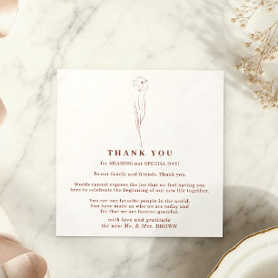 Invitación Pequeña Flor Boho Terracota Indie gracias