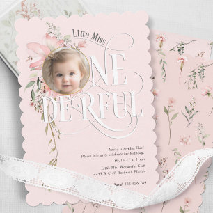 Invitación Pequeña flor de flores silvestres rosa de Rubor. F