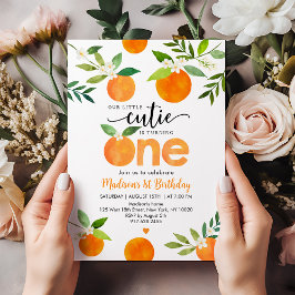 Invitación Pequeña flor de vegetación cuata primer cumpleaños