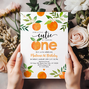 Invitación Pequeña flor de vegetación cuata primer cumpleaños