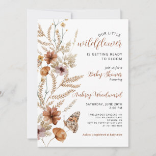 Invitación Pequeña flor silvestre bebé florece en Baby Shower