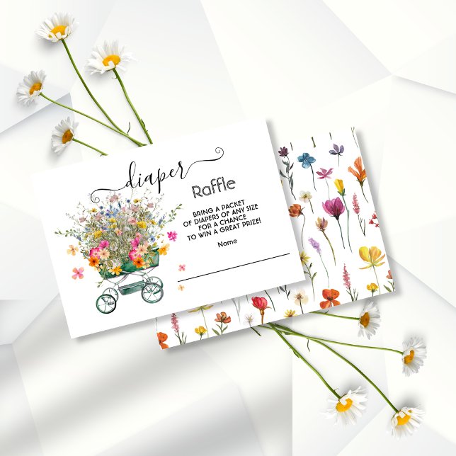 Invitación Pequeña flor silvestre Big Bouquet Diaper Raffle (Subido por el creador)