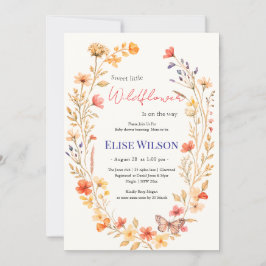 Invitación Pequeña flor silvestre dulce en camino