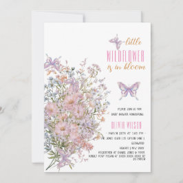 Invitación Pequeña flor silvestre en una ducha de bebé en flo