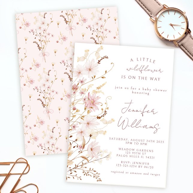 Invitación Pequeña flor silvestre linda bebé ducha (Subido por el creador)