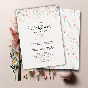 Invitación Pequeña flor silvestre pequeño coro Verde azulada