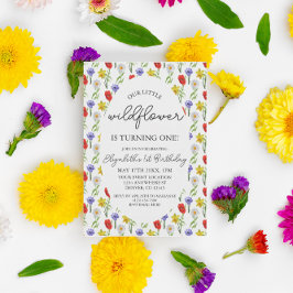 Invitación Pequeña flor silvestre, primer cumpleaños