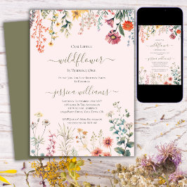 Invitación Pequeña flor silvestre que se convierte en un Boni