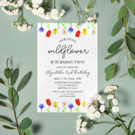 Invitación Pequeña flor silvestre, segundo cumpleaños