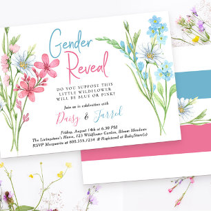 Invitación Pequeña Flor Silvestre ¿Supones Revelación de Géne