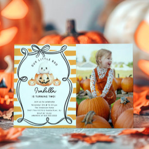 Invitación Pequeña foto de calabaza de boco el primer cumplea