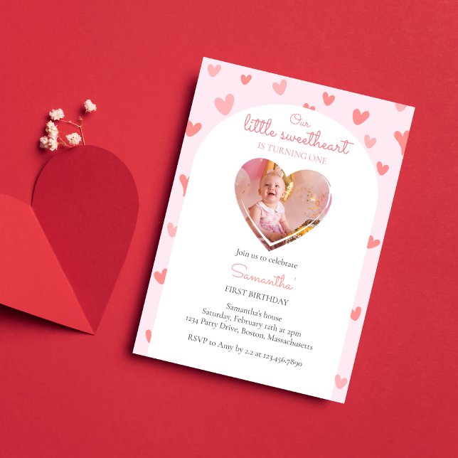 Invitación Pequeña foto de corazones rosados rosados (Subido por el creador)