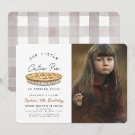 Invitación Pequeña foto de cumpleaños blanca en la caída del 