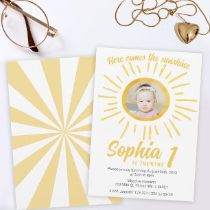 Invitación Pequeña foto de cumpleaños del sol