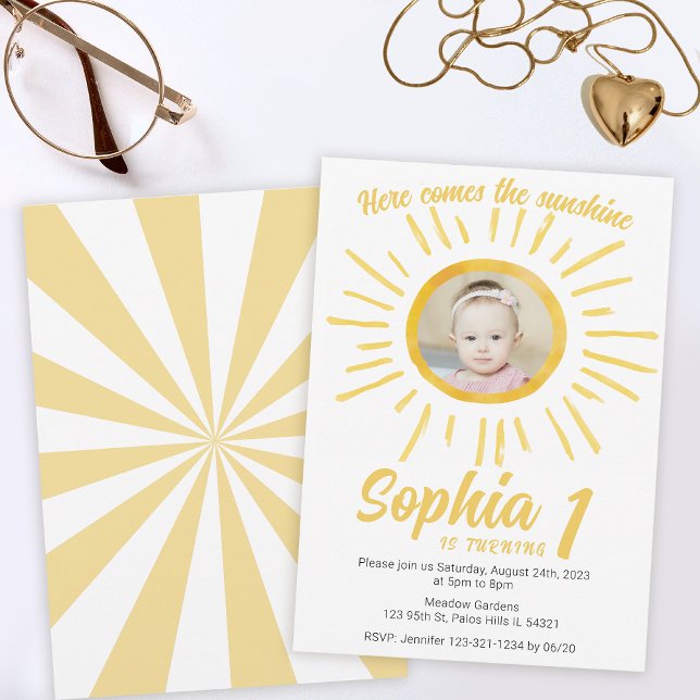 Invitación Pequeña foto de cumpleaños del sol (Subido por el creador)