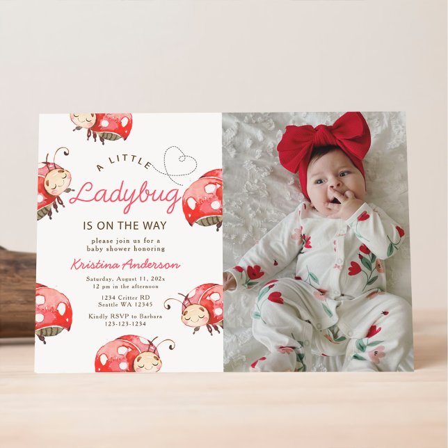 Invitación Pequeña foto de Fiesta de Baby Shower Ladybug (Subido por el creador)