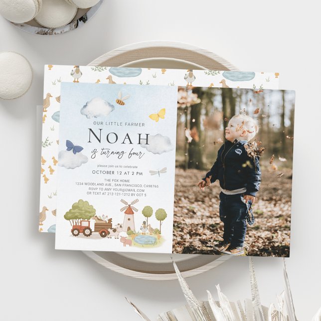 Invitación Pequeña granja de animales de granja infantil foto (Subido por el creador)