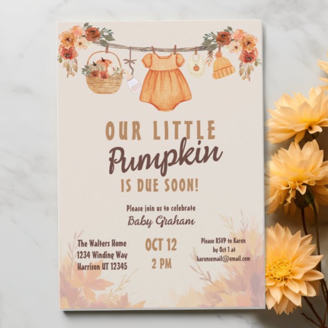 Invitación Pequeña granja de calabaza Cae Baby Shower (Subido por el creador)