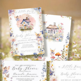 Invitación Pequeña hada encantada en el camino del bebé Chica