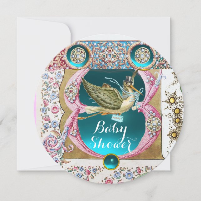 INVITACIÓN PEQUEÑA HISTORIA DE PRÍNCIPE BABY SHOWER,GEMSTONES (Anverso)