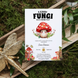 Invitación pequeña hongos hongos hongos mariposa mosca bebé d