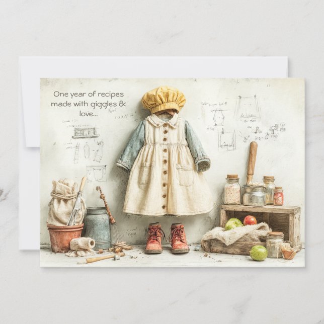 Invitación Pequeña Jefa de Cocina – 1er Cumpleaños Divertido  (Anverso)