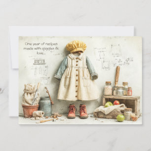 Invitación Pequeña Jefa de Cocina – 1er Cumpleaños Divertido 