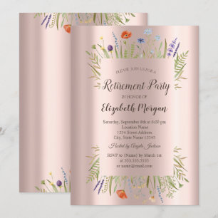 Invitación Pequeña Jubilación Rose Gold Wildflower