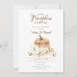 Invitación Pequeña línea de calabaza y Baby Shower de calabaz
