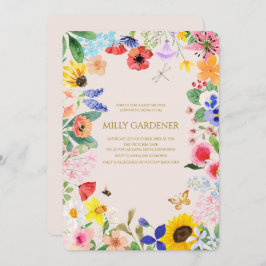 Invitación Pequeña mamá de flores silvestres en Bee Baby Show