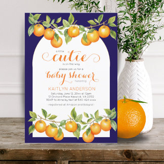 Invitación Pequeña Marina Naranja Cutie Citrus Baby Shower az