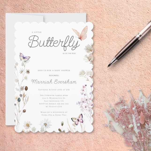 Invitación Pequeña mariposa silvestre Baby Shower (Subido por el creador)