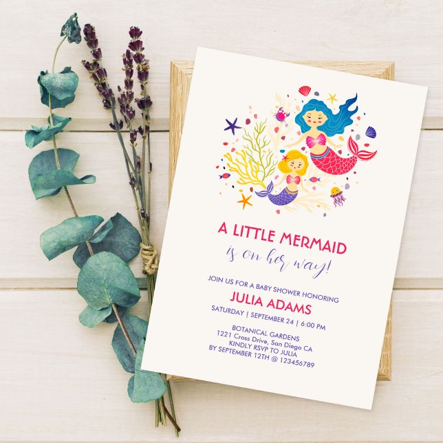 Invitación Pequeña Mermaid Sea Breeze Baby Shower (Subido por el creador)