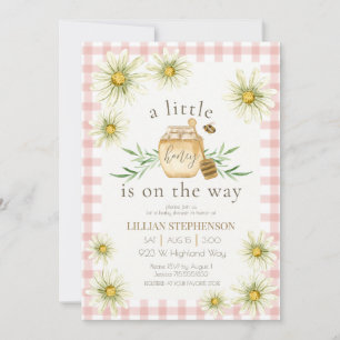 Invitación Pequeña Miel De Camino Abeja Rosa Baby Shower