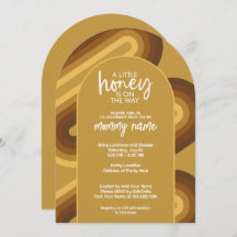 Pequeña miel en el camino de la retro tira Baby Sh