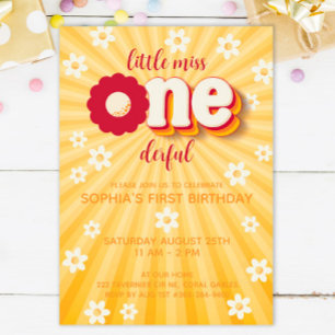 Invitación Pequeña Miss Maravillosa Daisy Primer Invitado de