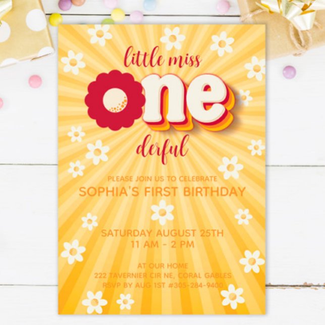 Invitación Pequeña Miss Maravillosa Daisy Primer Invitado de  (Subido por el creador)