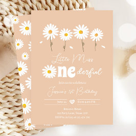 Invitación Pequeña Miss Maravillosa Daisy Sand Primer Cumplea