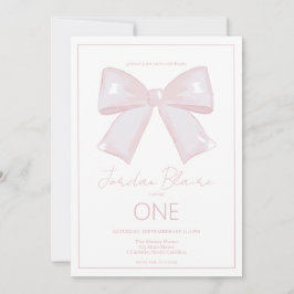 Invitación Pequeña Miss Maravillosa Rosa Primer Cumpleaños