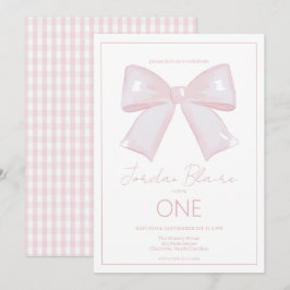 Invitación Pequeña Miss Maravillosa Rosa Primer Cumpleaños