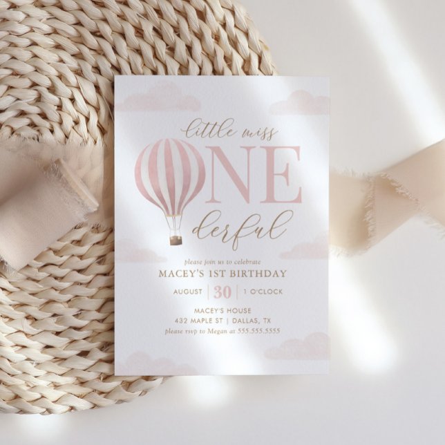 Invitación Pequeña Miss Maravilloso Globo de Aire Caliente Pr (Subido por el creador)