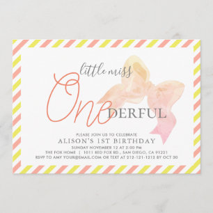Invitación Pequeña Miss ONE, maravillosa Chica, primer cumple