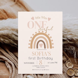 Invitación Pequeña Miss ONE: Maravillosa fiesta de cumpleaños
