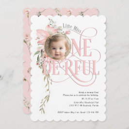 Invitación Pequeña Miss Onederland 1er cumpleaños Wildflower